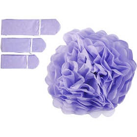Tissue Pompons, dia. 20+24+30 cm, 16 g, purple, 3 pc/ 1 pack [HOB-590005]