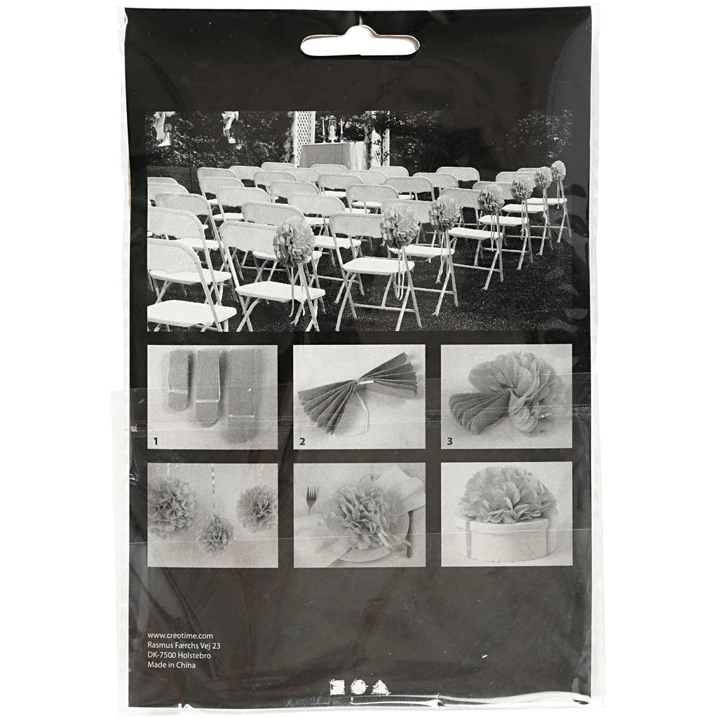 Tissue Pompons, dia. 20+24+30 cm, 16 g, purple, 3 pc/ 1 pack [HOB-590005]