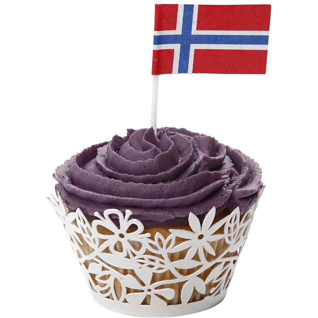 Cake Flags, size 30x50 mm, 100 pc/ 1 pack, Norway [HOB-59132]