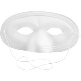 Half Face Masks, H: 10 cm, W: 17,5 cm, white, 12 pc/ 1 pack [HOB-59240]