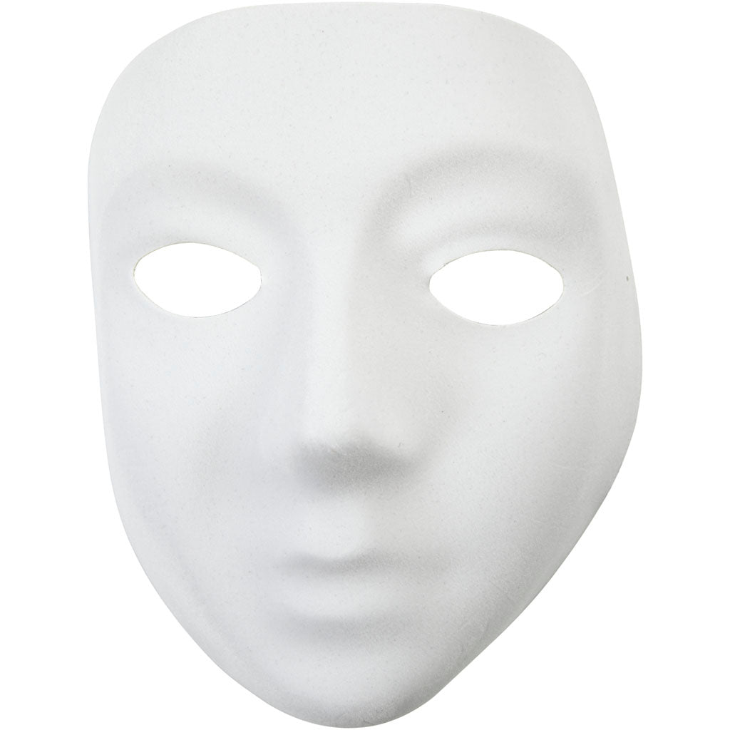 Full Face Masks, H: 17,5 cm, W: 14 cm, white, 1 pc [HOB-592440]