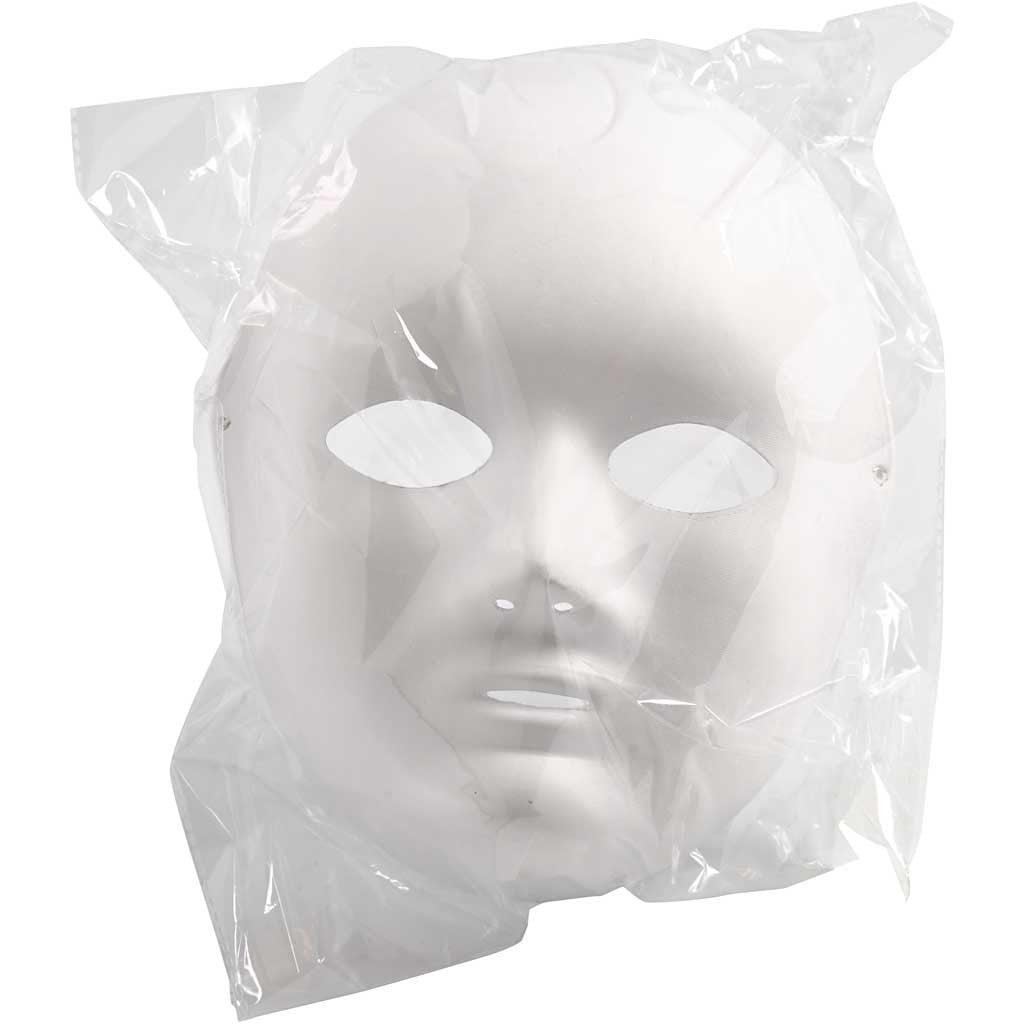 Full Face Mask, H: 22 cm, W: 17 cm, white, 1 pc [HOB-592530]