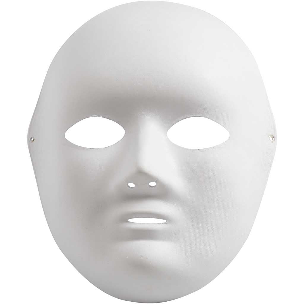 Full Face Mask, H: 22 cm, W: 17 cm, white, 10 pc/ 1 pack [HOB-59253]