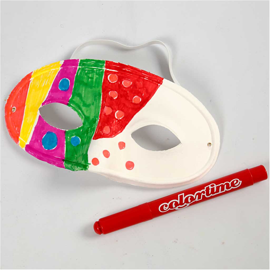 Half Face Masks, H: 9,5 cm, W: 18,5 cm, white, 10 pc/ 1 pack [HOB-59255]