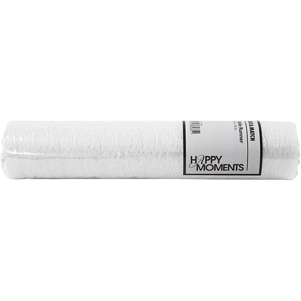 Table runner, W: 30 cm, white, 10 m/ 1 roll [HOB-593001]