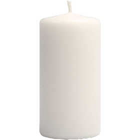 Candles, H: 100 mm, dia. 50 mm, white, 6 pc/ 1 pack [HOB-596101]