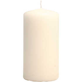 Candles, H: 100 mm, dia. 50 mm, off-white, 6 pc/ 1 pack [HOB-596121]
