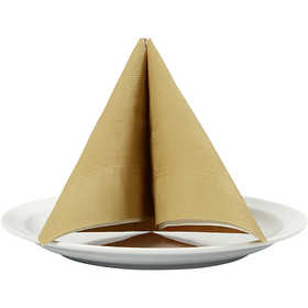 Table Napkins, size 40x40 cm, 60 g, gold, 20 pc/ 1 pack [HOB-598019]