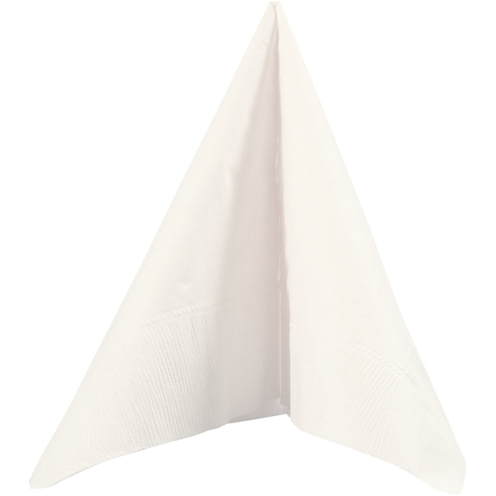 Table Napkins, size 33x33 cm, white, 20 pc/ 1 pack [HOB-599001]