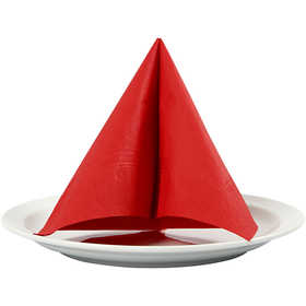 Table Napkins, size 33x33 cm, red, 20 pc/ 1 pack [HOB-599003]
