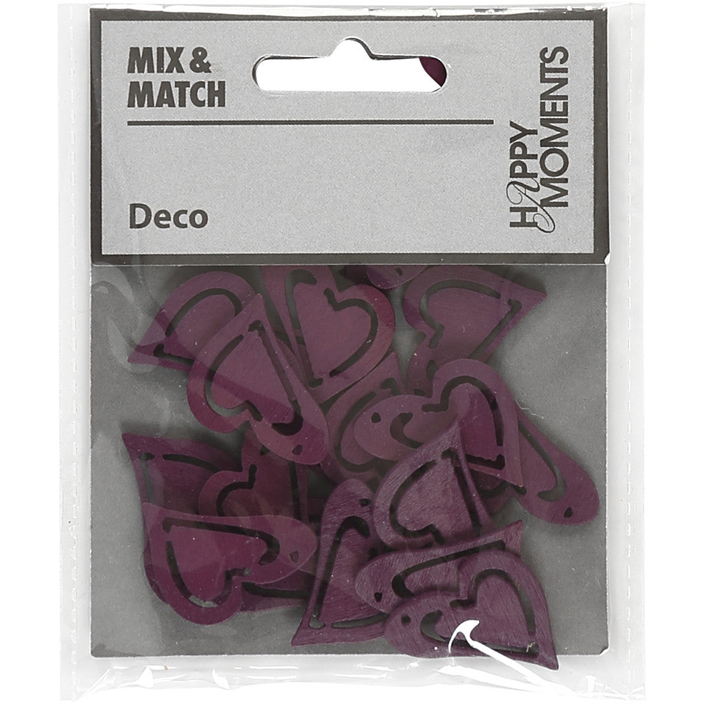 Heart, size 25x22 mm, thickness 1,7 mm, dark purple, 20 pc/ 1 pack [HOB-599213]