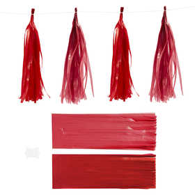 Paper Tassel, size 12x35 cm, 14 g, claret/red, 12 pc/ 1 pack [HOB-599803]