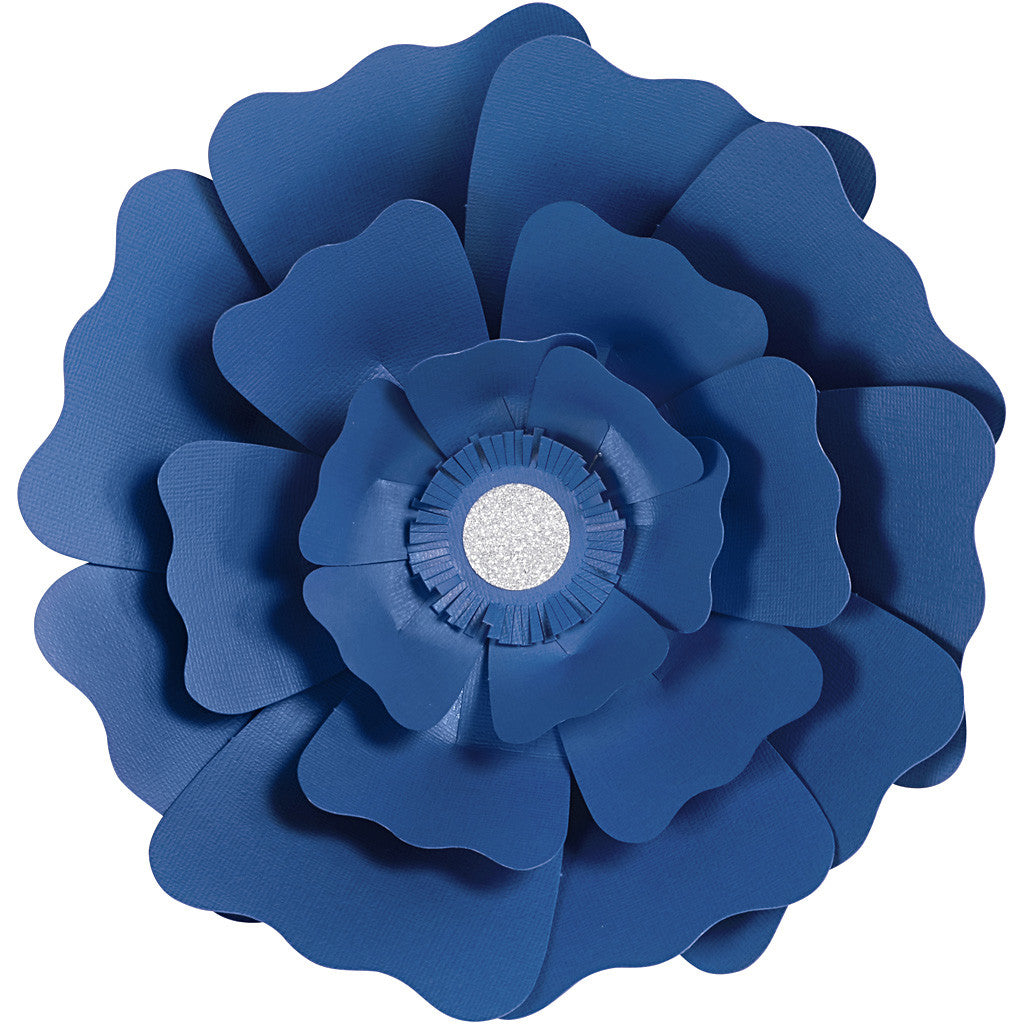 Paper Flowers, dia. 15+25 cm, 230 g, blue, 2 pc/ 1 pack [HOB-599904]