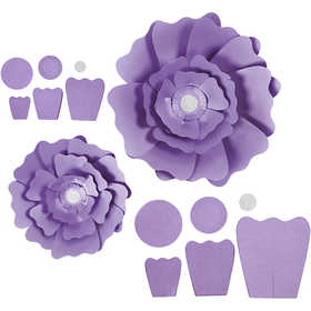 Paper Flowers, dia. 15+25 cm, 230 g, purple, 2 pc/ 1 pack [HOB-599905]