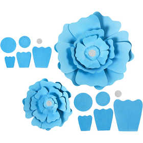 Paper Flowers, dia. 15+25 cm, 230 g, light blue, 2 pc/ 1 pack [HOB-599908]