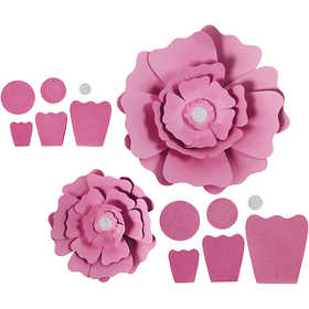 Paper Flowers, dia. 15+25 cm, 230 g, light red, 2 pc/ 1 pack [HOB-599909]