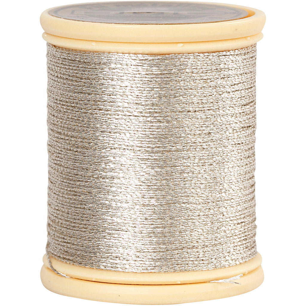 DMC Metallic Thread, silver, thickness 0,36 mm, 40 m/ 1 roll