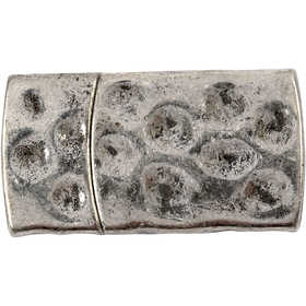 Magnetic Clasp, size 7x29 mm, hole size 3x10 mm, antique silver, 1 pc [HOB-600010]