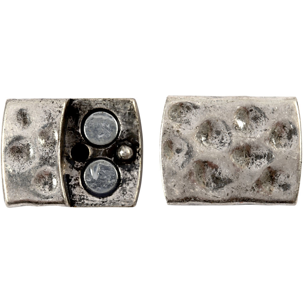 Magnetic Clasp, size 7x29 mm, hole size 3x10 mm, antique silver, 1 pc [HOB-600010]