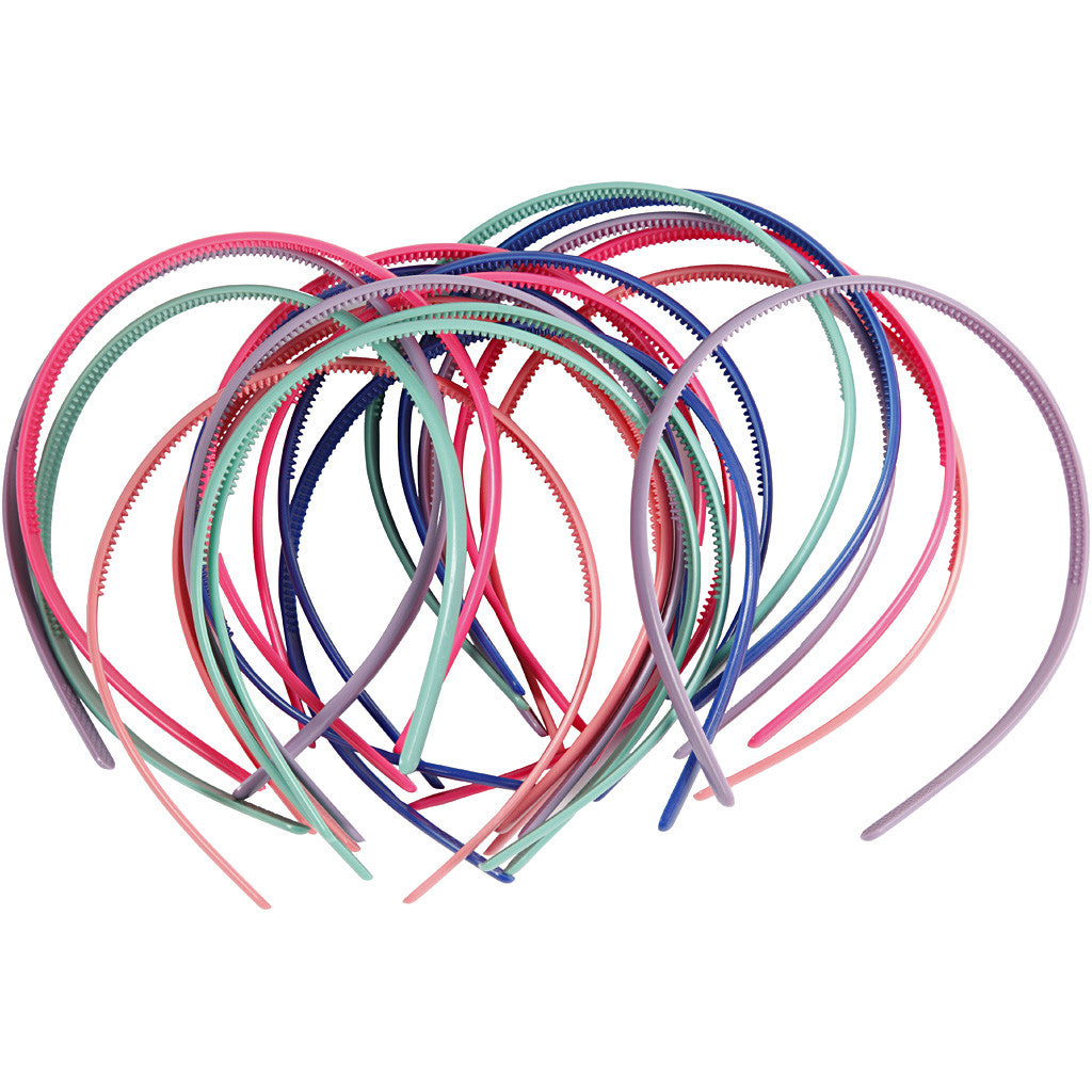 Hair Bands, W: 8 mm, assorted colours, 20 pc/ 1 pack [HOB-60083]