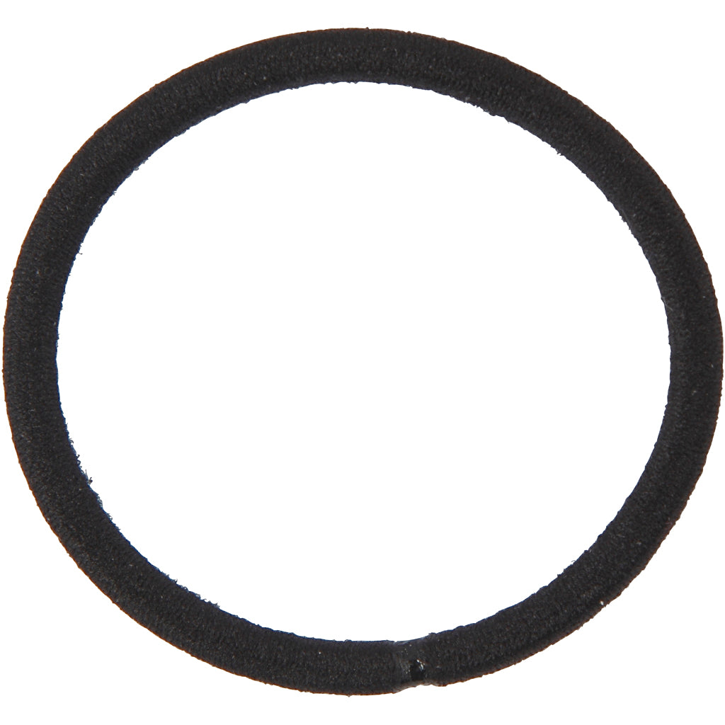 Hair elastics, dia. 45 mm, black, 10 pc/ 1 pack [HOB-600985]