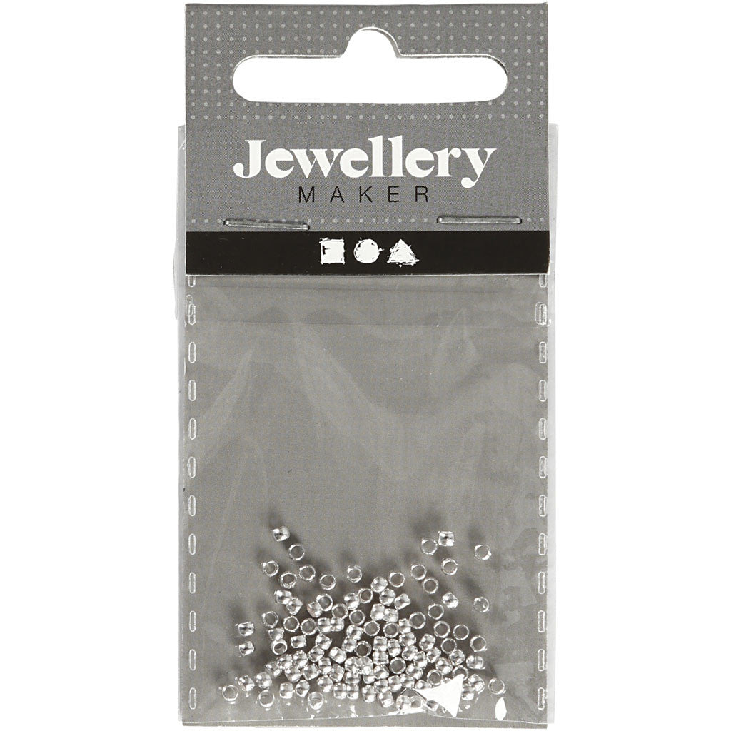Crimp Beads, dia. 2 mm, silver-plated, 100pc/ 1 pack [HOB-60102]