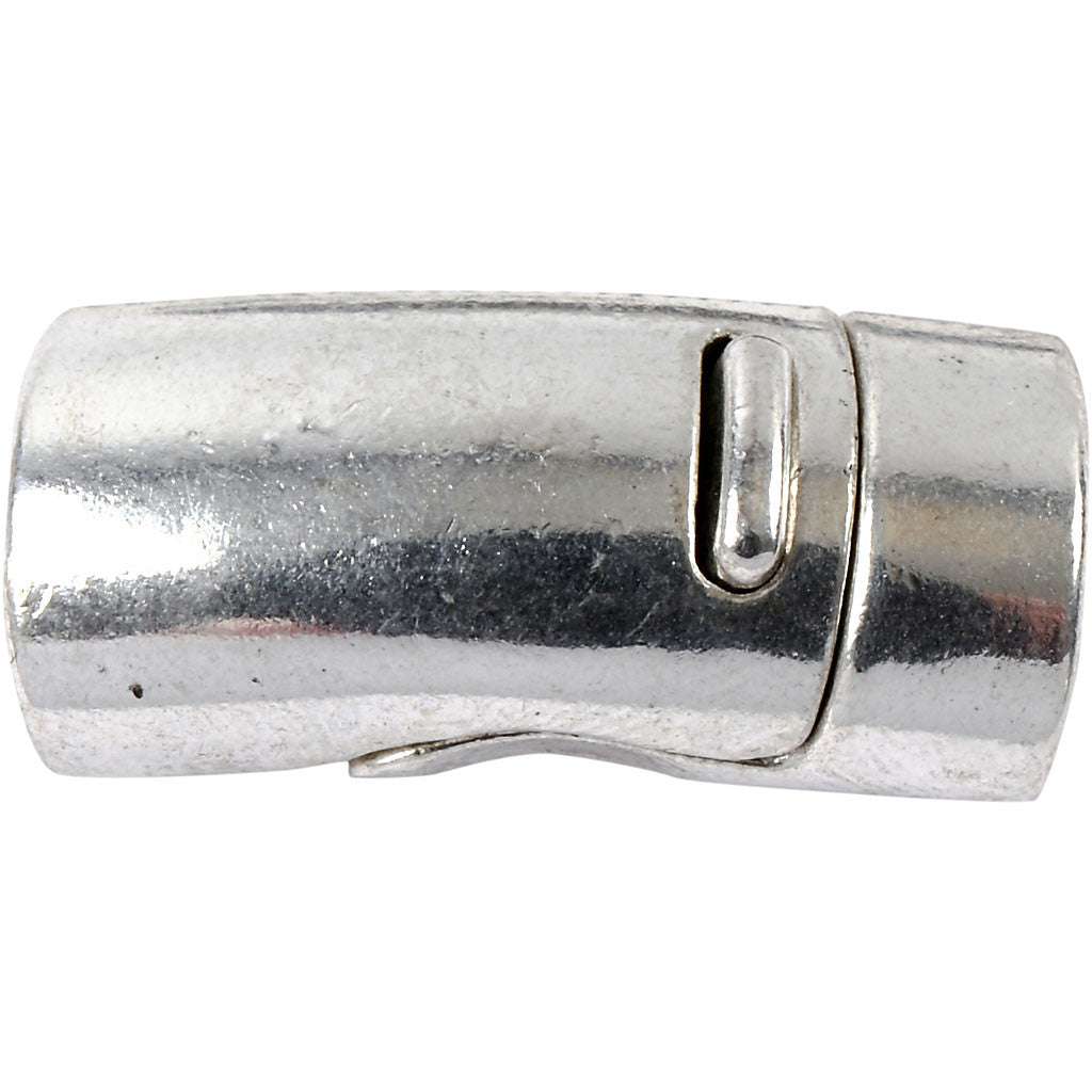 Magnetic Clasp, dia. 26 mm, hole size 10 mm, antique silver, 1 pc [HOB-60146]
