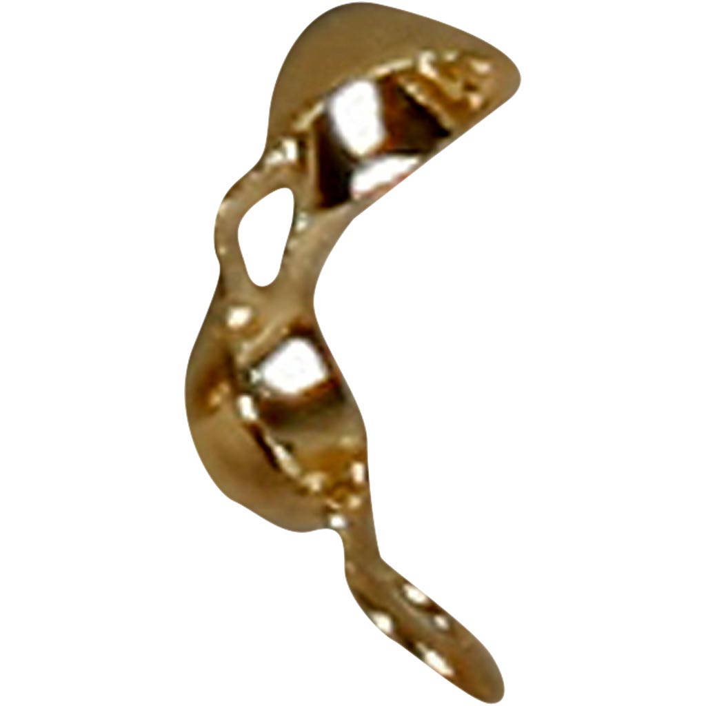 Bead tips with eyes, L: 8 mm, dia. 3 mm, gold-plated, 100pc/ 1 pack [HOB-60172]