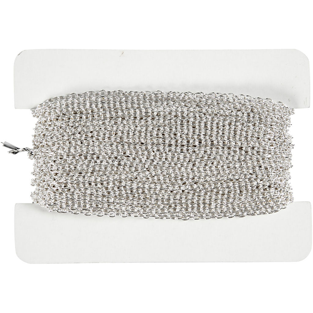 Chain, W: 2 mm, silver-plated, 20 m/ 1 pc [HOB-60230]