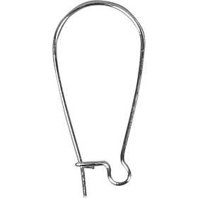 Ear Hanger, L: 25 mm, silver-plated, 6 pc/ 1 pack [HOB-603110]