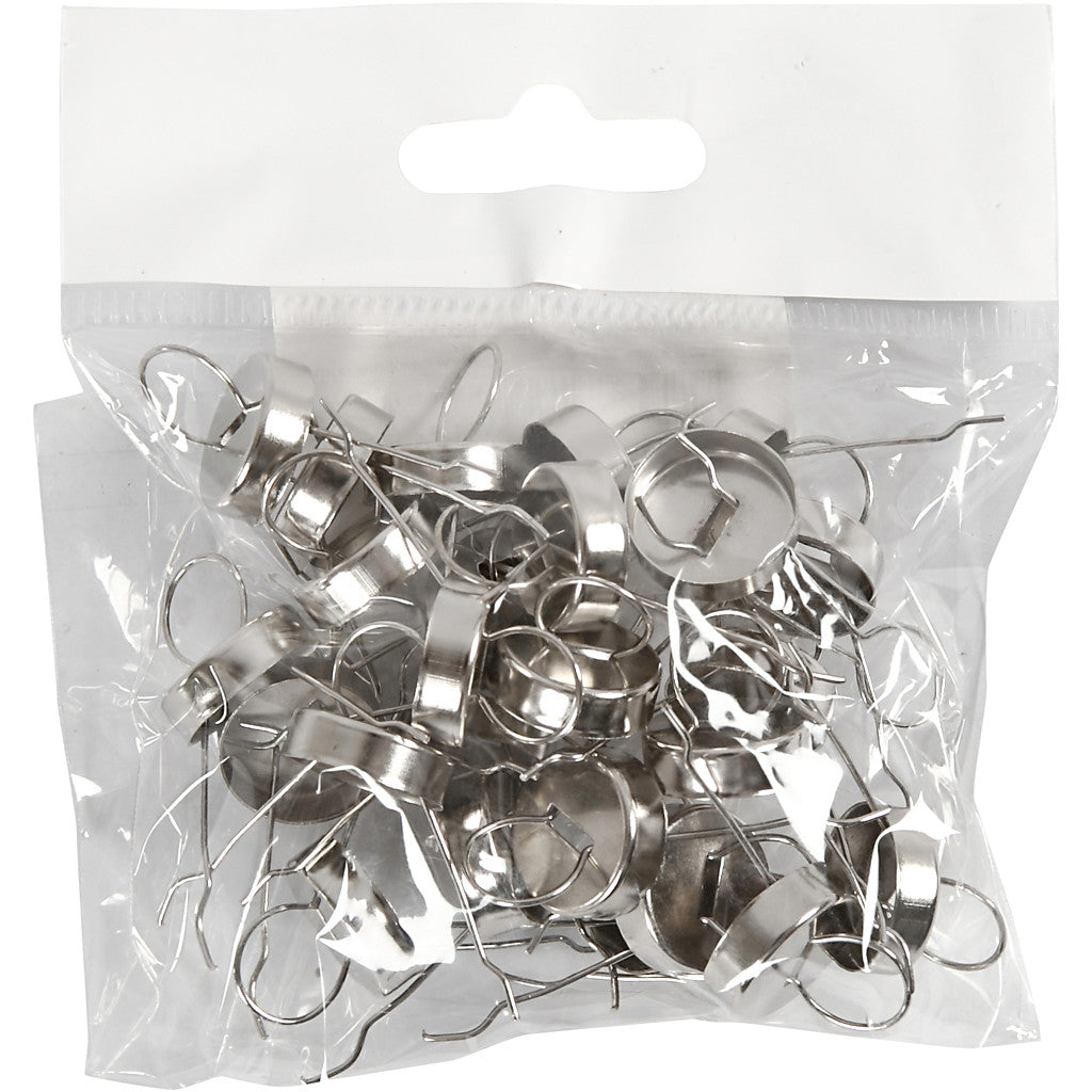 Hanging Ornaments, dia. 13 mm, hole size 5 mm, silver, 25 pc/ 1 pack [HOB-60360]