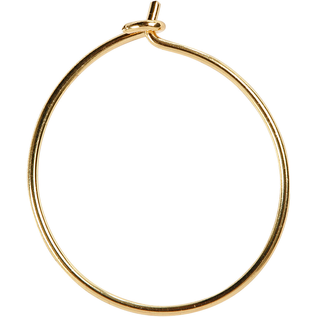 Beading Hoops, dia. 20 mm, gold-plated, 8 pc