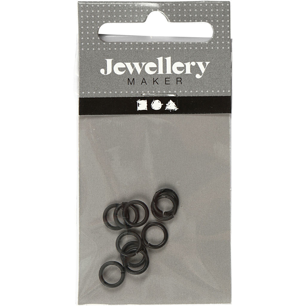 Jump Ring, size 7 mm, thickness 1 mm, black, 50 pc/ 1 pack [HOB-60591]