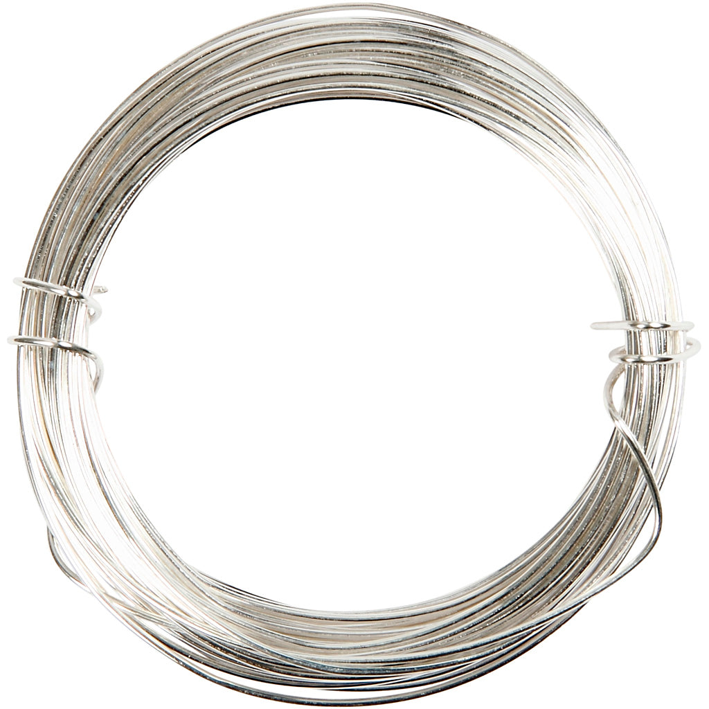 Silver-plated Wire, thickness 0,4 mm, silver-plated, 20 m/ 1 roll