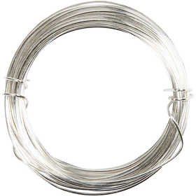 Silver-plated Wire, thickness 0,6 mm, silver-plated, 10 m/ 1 roll [HOB-61006]