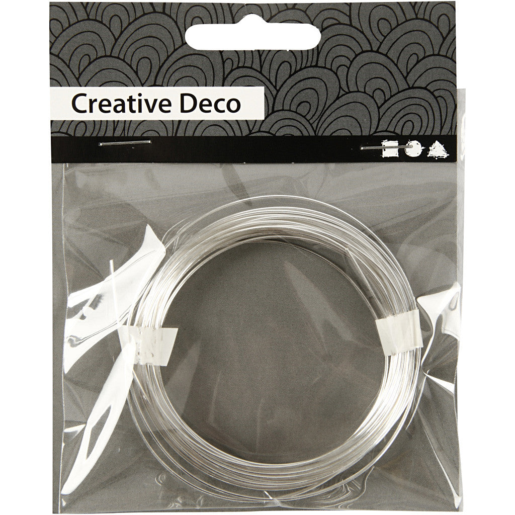 Silver-plated Wire, thickness 0,8 mm, silver-plated, 6 m/ 1 roll [HOB-61008]