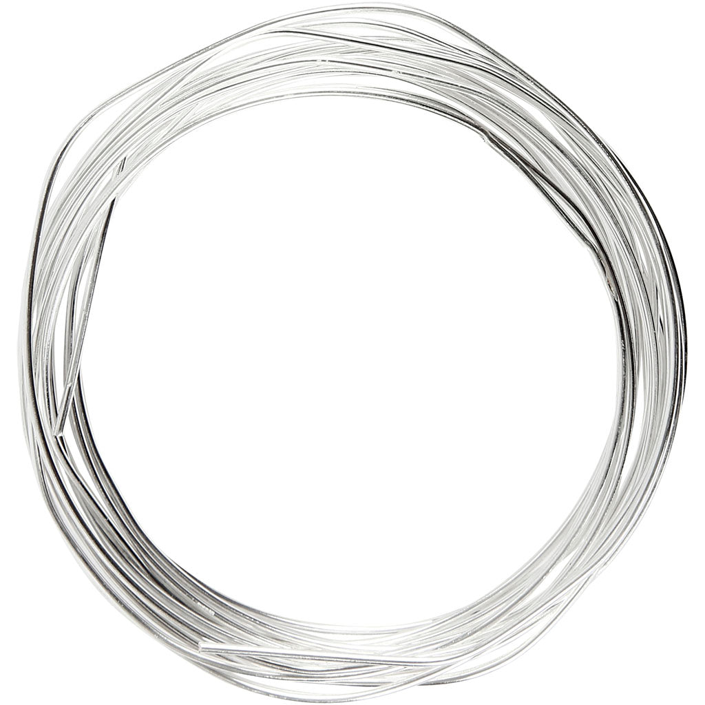 Silver-plated Wire, thickness 1,2 mm, silver-plated, 3 m/ 1 roll