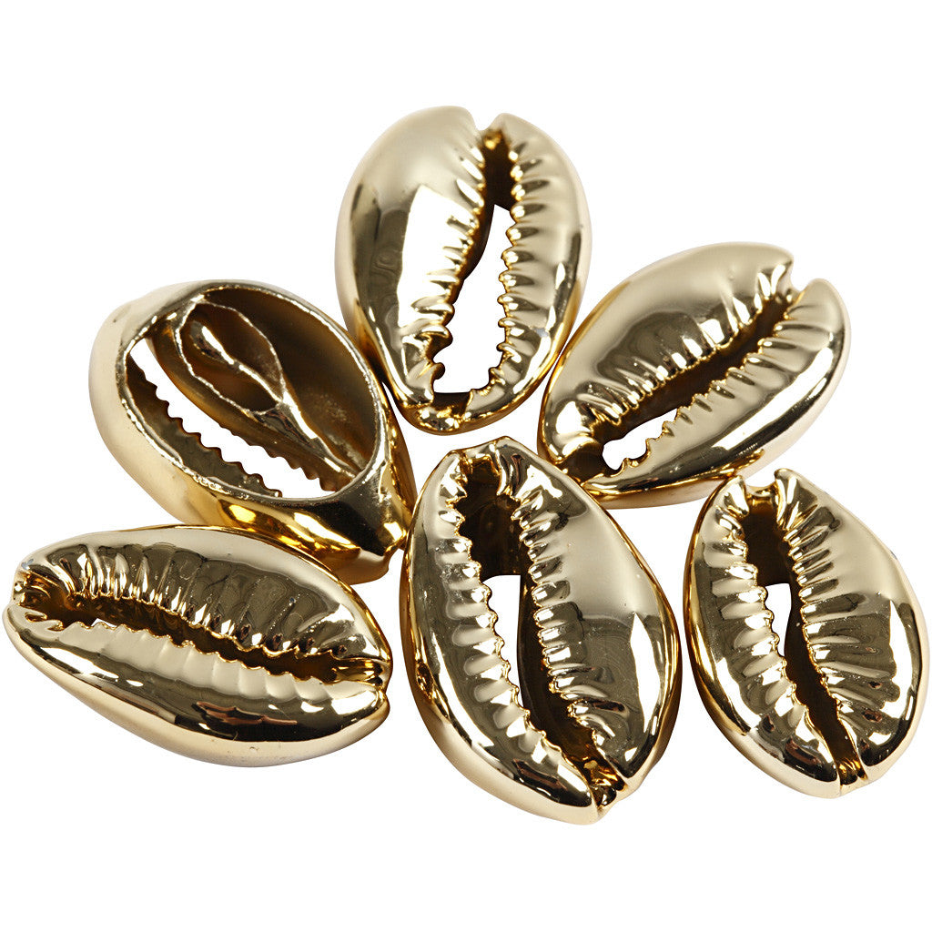 Shell, L: 20 mm, gold-plated, 6 pc/ 1 pack [HOB-61017]