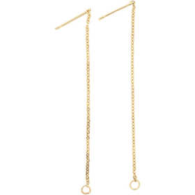 Stud Earrings, L: 70 mm, gold-plated, 1 pair [HOB-61045]