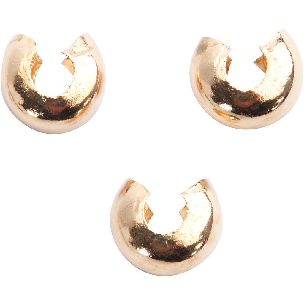 Crimp Bead Cover, dia. 5 mm, gold-plated, 50 pc/ 1 pack [HOB-610630]