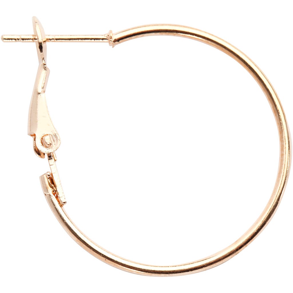 Earrings, dia. 25 mm, gold-plated, 8 pc/ 1 pack [HOB-61067]