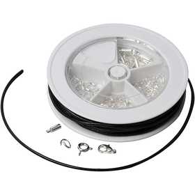 Jewellery Starter Kit, Leather laces, black, silver-plated, 1 set [HOB-61367]