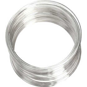 Memory Wire, dia. 6 cm, thickness 0,8 mm, ca. 11,5 m, silver-plated, 1 pc [HOB-61503]