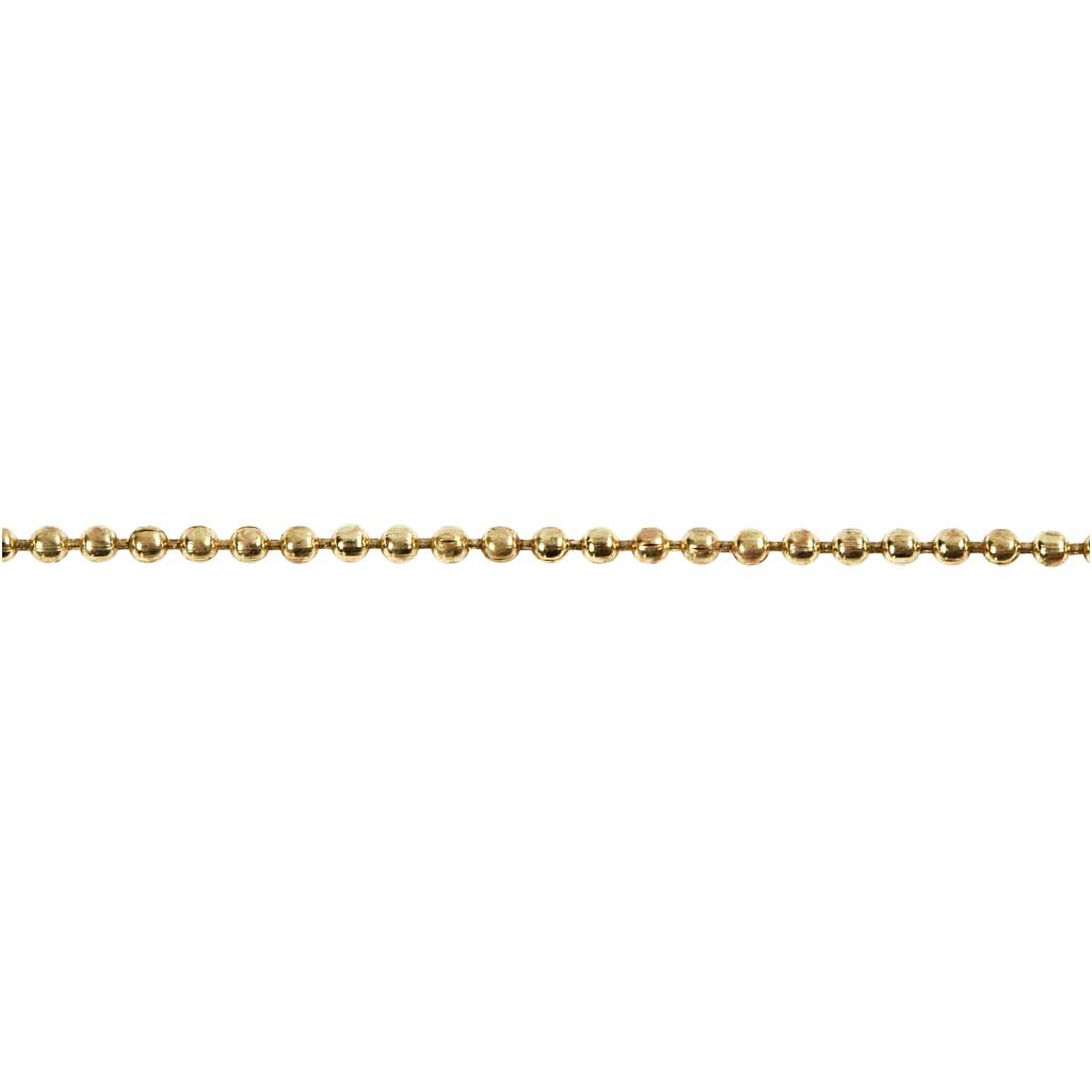 Bead Chain, dia. 1,5 mm, gold-plated, 150 cm/ 1 roll [HOB-61537]