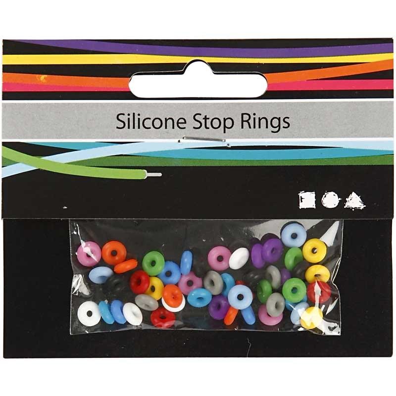 Stop Rings, assorted colours, 48 pc/ 1 pack [HOB-61574]