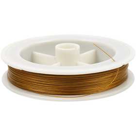 Beading Wire, gold, thickness 0,38 mm, 100 m/ 1 roll [HOB-61584]