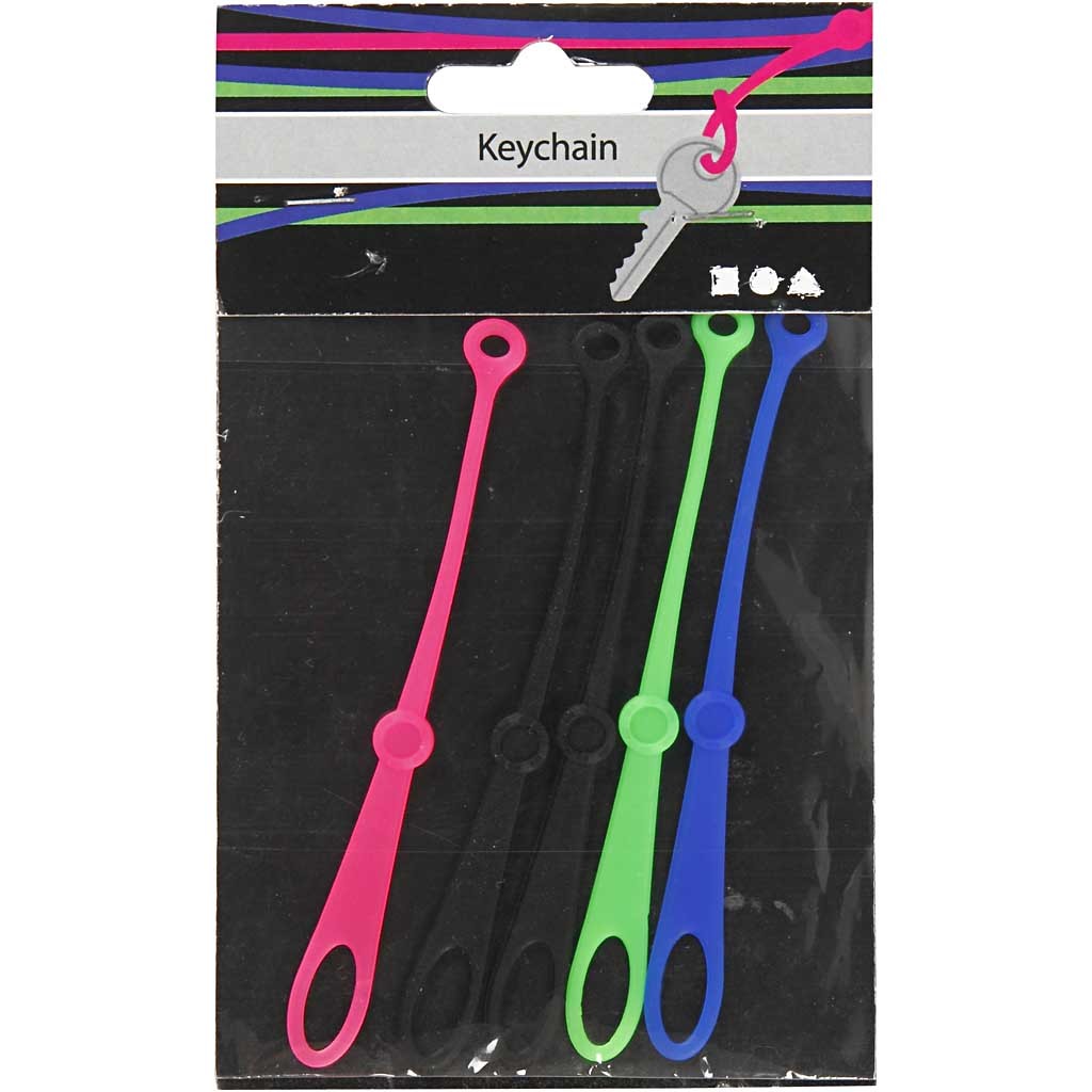 Key Rings, L: 10,5 cm, W: 1 cm, 5 pc/ 1 pack [HOB-615870]