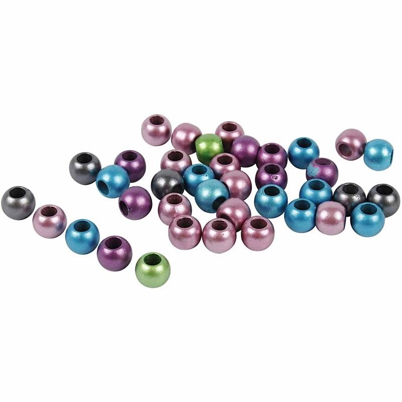 Pony Beads, dia. 10 mm, hole size 4 mm, ca. 1000 pc, 380 g, 700 ml/ 1 tub [HOB-61718]