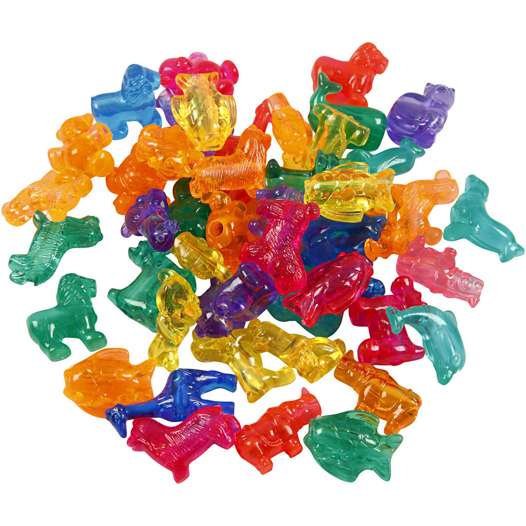 Novelty Shape Beads, size 25 mm, hole size 4 mm, ca. 220 pc, assorted colours, 700 ml/ 1 tub [HOB-61825]
