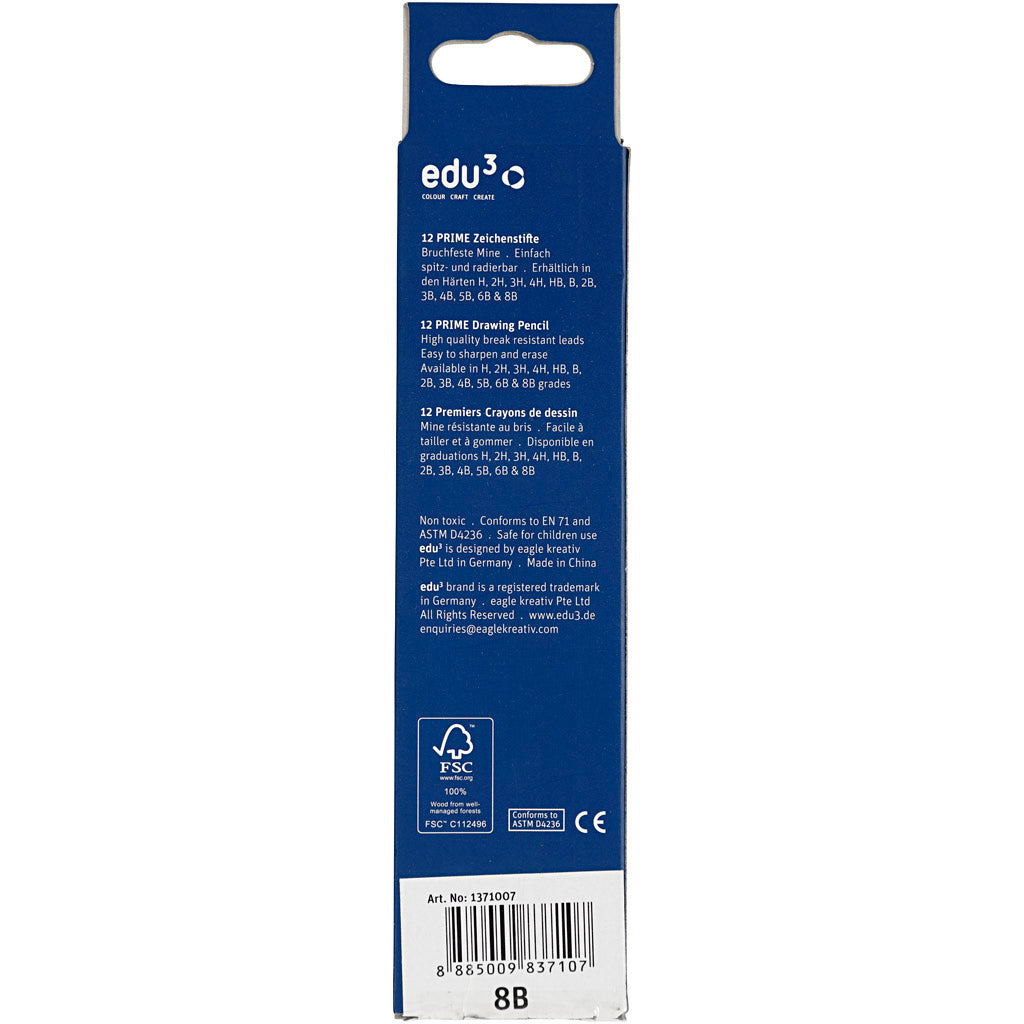 edu Drawing Pencil, 8B, 12 pc/ 1 pack [HOB-620178]